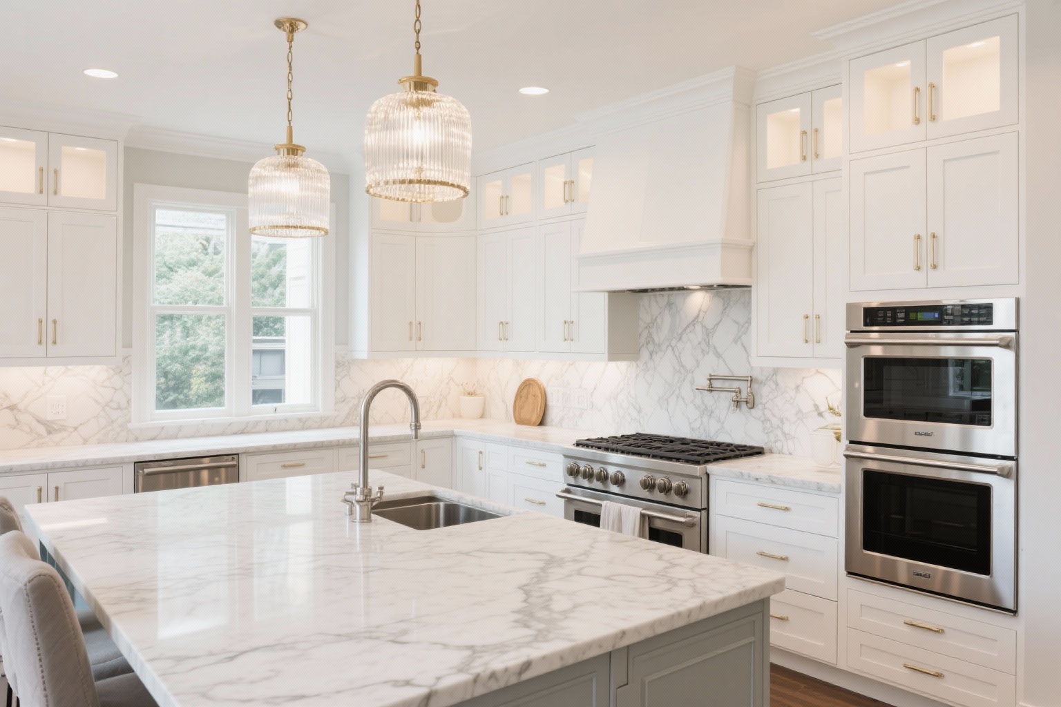Luxury kitchen renovation with custom cabinetry