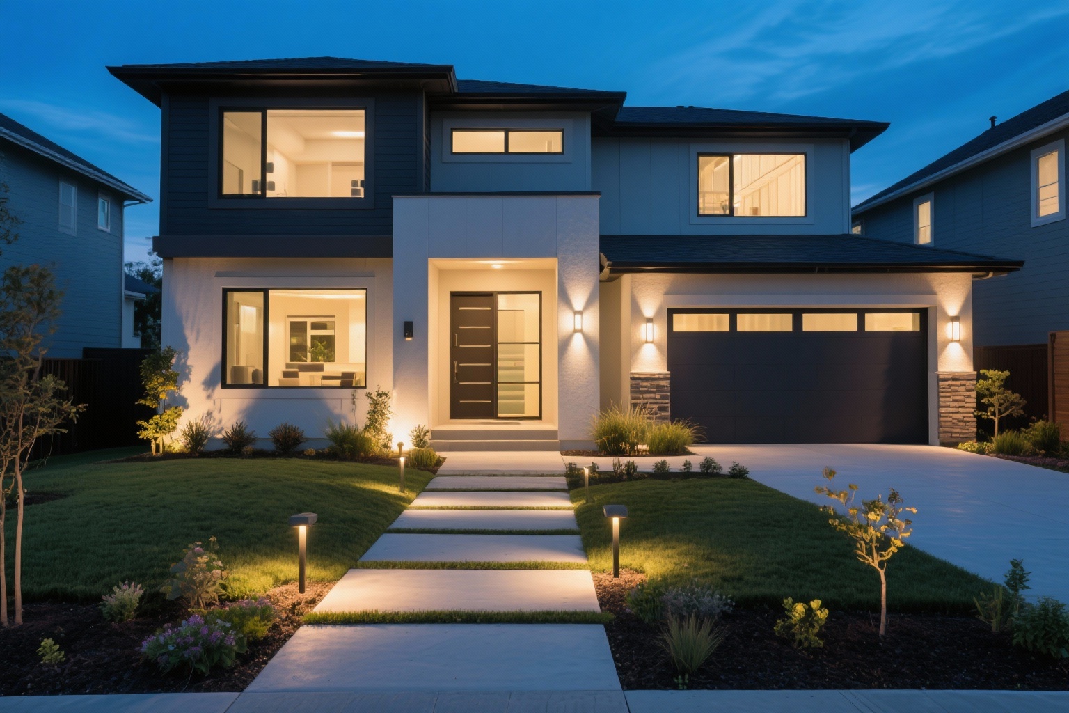 Modern residential exterior lighting design