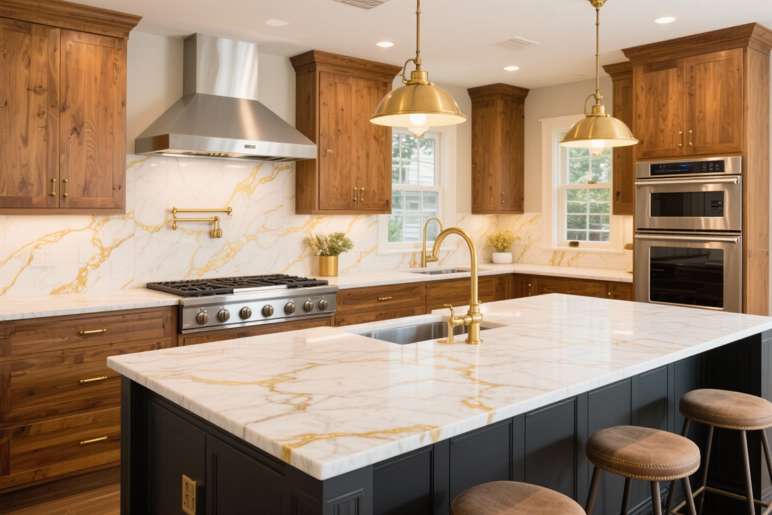 Elegant residential kitchen renovation with custom cabinetry